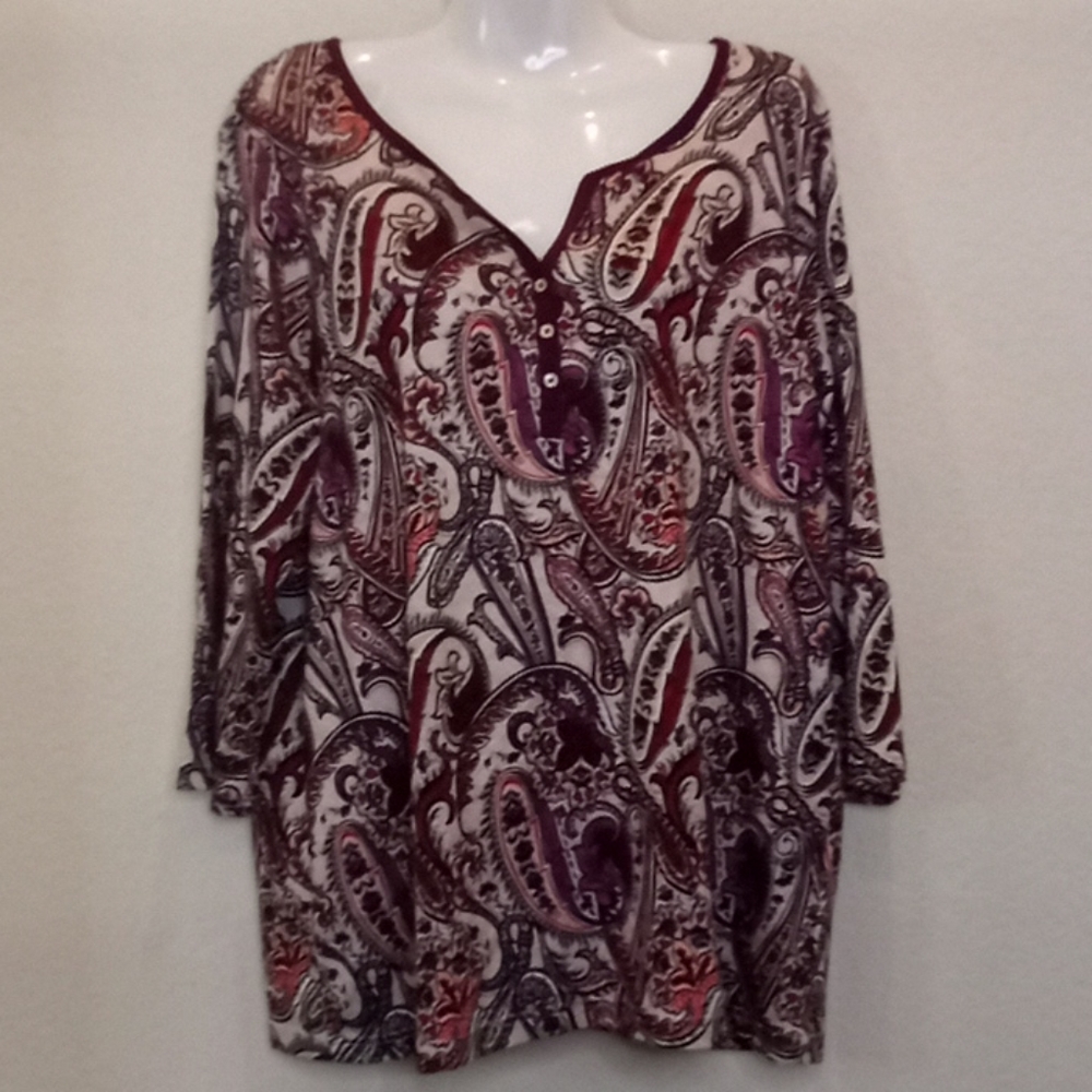 Croft & Barrow Paisley Print Top